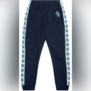 FOCO Men's NHL Team Color Stripe Logo Track Suit Pants Seattle Kraken size L